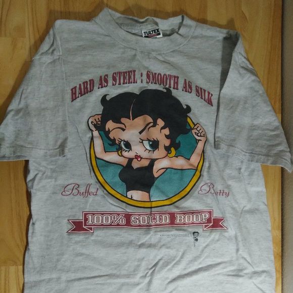 Tultex Other - Vintage Buffed Betty Boop 100% Solid Boop T-Shirt